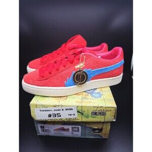PUMA Suede ONE PIECE Jr Unisex Kids Suede Low Top Sneakers Red/Blue US 6